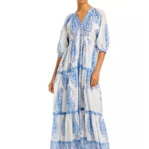 Alicia Bell Clara Maxi Shirt Dress Size XS NWT Blue White